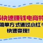 小红书快速赚钱电商特训营：用简单方式通过小红书快速变现！