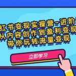 小红书变现实操营-进阶版：从内容创作到盈利变现，带你玩转流量变现