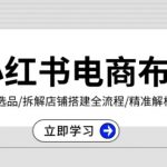 小红书电商布局：从入驻到选品/拆解店铺搭建全流程/精准解析平台流量优势