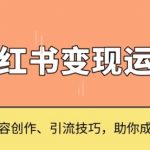 小红书变现运营，IP打造、内容创作、引流技巧，助你成为运营高手