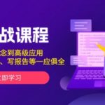 AI实战课程，从基础概念到高级应用，如写简历、翻译、写报告等一应俱全