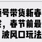 视频号带货新春祝福对联，春节前最后一波风口玩法